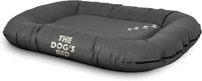 The Dog’s Bed Utility Waterproof Dog Bed, Medium, Durable Grey Oxford Fabric, Tough YKK Zippers, Washable Reversible Cover, Veterinary Approved