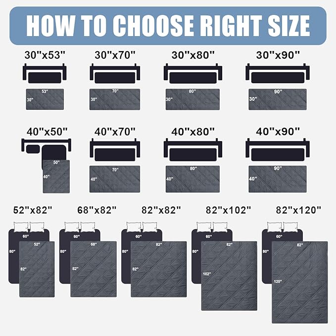 Smiry Waterproof Dog Bed Cover Pet Blanket, Soft Washable Dog Blanket for Furniture Bed Couch Sofa Reversible, Checkered (30"x80", Dark Grey/Black)