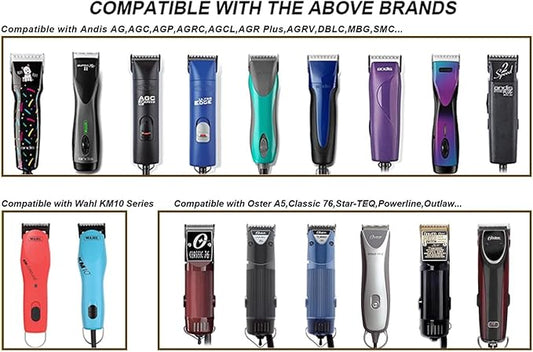 Audoc Wide Blades for Dog Grooming Blades Compatible with Andis,Oster A5,Wahl km10 Dog Clippers Stainless Steel Blades Blades for Animal Dog,Cat,Horse, (#30W(0.5mm))