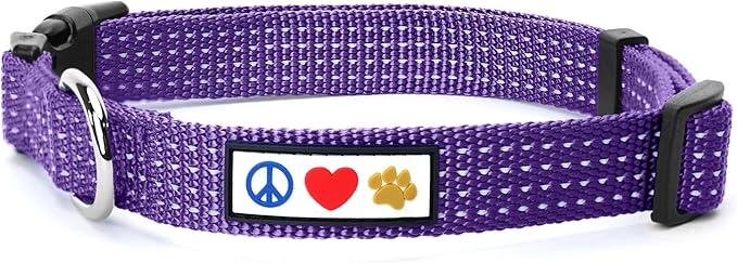 Pawtitas Reflective Dog Collar Adjustable Dog Collars for Small Dogs Puppy Collar Extra Small Dog Collar Purple Dog Collar
