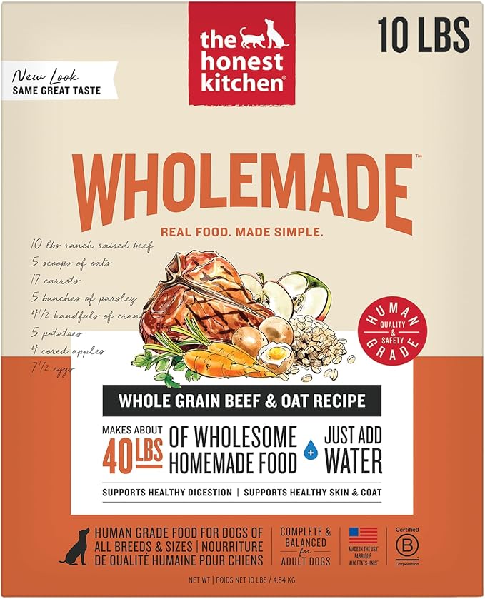 The Honest Kitchen Wholemade™ Dehydrated Whole Grain Beef & Oat Dog Food, 10 lb Box
