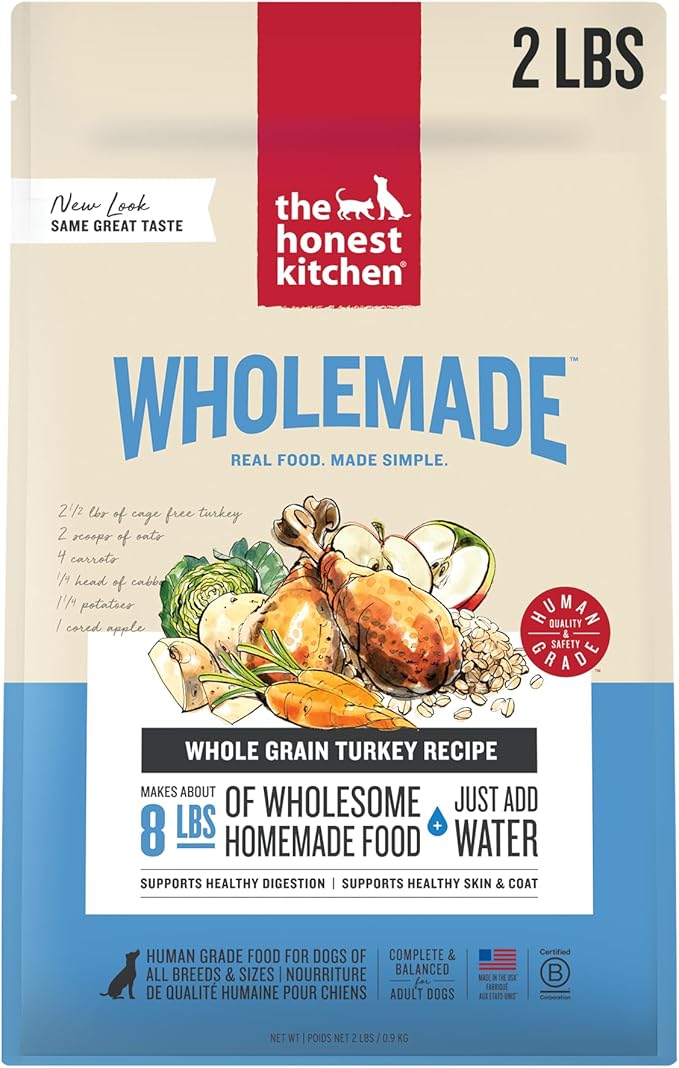 The Honest Kitchen Wholemade™ Dehydrated Whole Grain Turkey Dog Food, 2 lb Bag