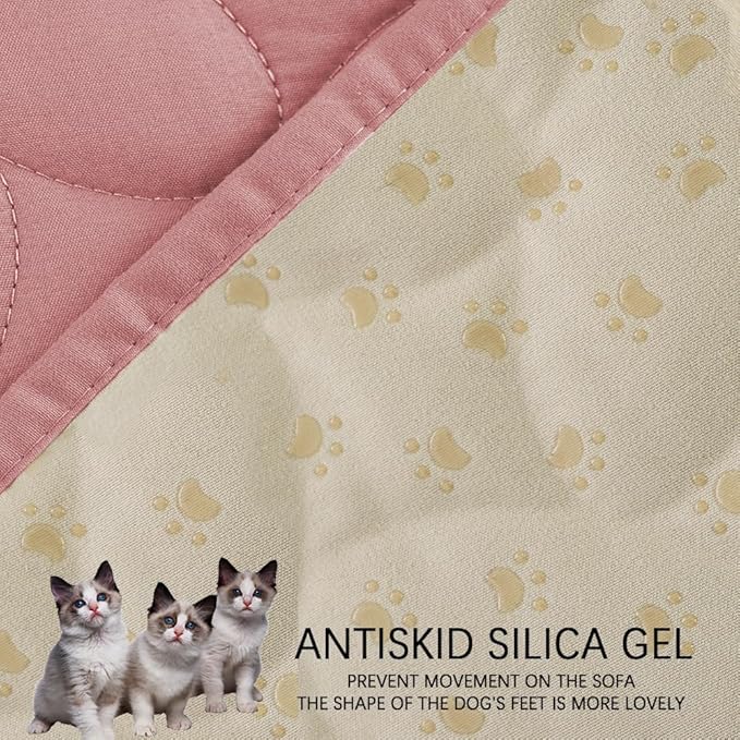 Ameritex Waterproof Pet Bed Cover Anti-Slip Dog Bed Blanket for Sofa and Furniture Waterproof New Pattern Design (Pink, 30x90 Inch (Pack of 1))