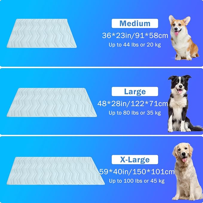 SCENEREAL Dog Cooling Mat for Crate, Thicken Self-Cooling Dog Pad Reversible (Cool & Warm), 48"x28" Pet Cool Bed for M Large XL Dogs,Kennel Sofa Mats Machine Washable, Durable Non-Toxic Gel, Outdoor
