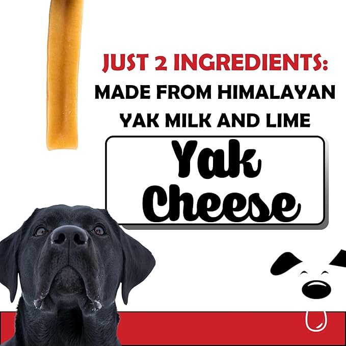 Yak Cheese for Dogs - Limited Ingredient Preservative Free Premium Dog Chews - Himalayan Yak Milk & Lime - Raw Limited Ingredient Treats for Pets - Long-Lasting Dog Chews