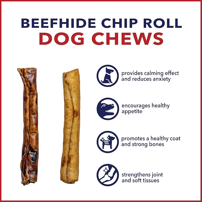 Pet Factory American Beefhide 5" Chip Rolls Dog Chew Treats - Beef & Chicken Flavor, 50 Count/1 Pack