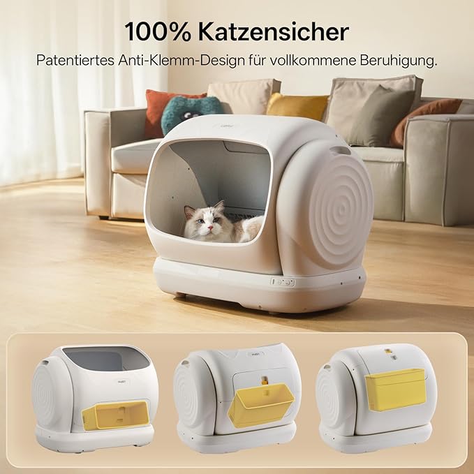 UBPET Self Cleaning Cat Litter Box, XXXL Automatic Litter Box for Multiple Cats, Weight Sensors Safety Protection, Smart APP Control, Odor Control, Works with Clumping/Bentonite/Mineral Litter