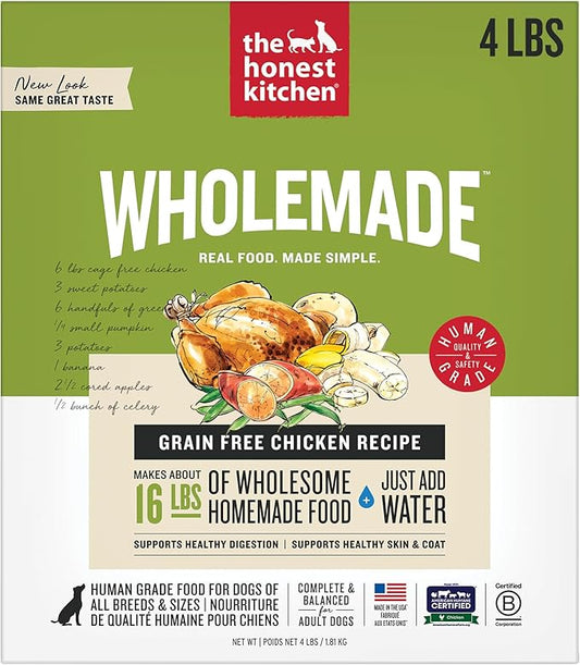 The Honest Kitchen Wholemade™ Dehydrated Grain Free Chicken Dog Food, 4 lb Box