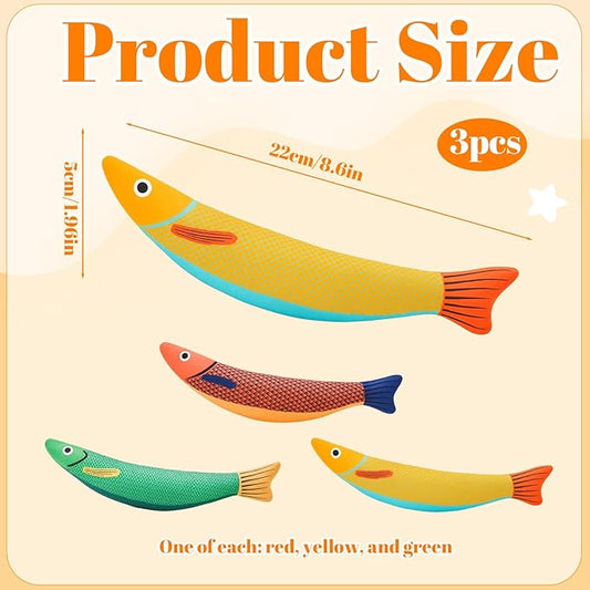3 Pack Catnip Toys, Cat Toys Interactive, Interactive Cat Toys for Indoor Cats, Saury Fish Kitten Toys Suitable for Playtime and Hunting Instinct Stimulation