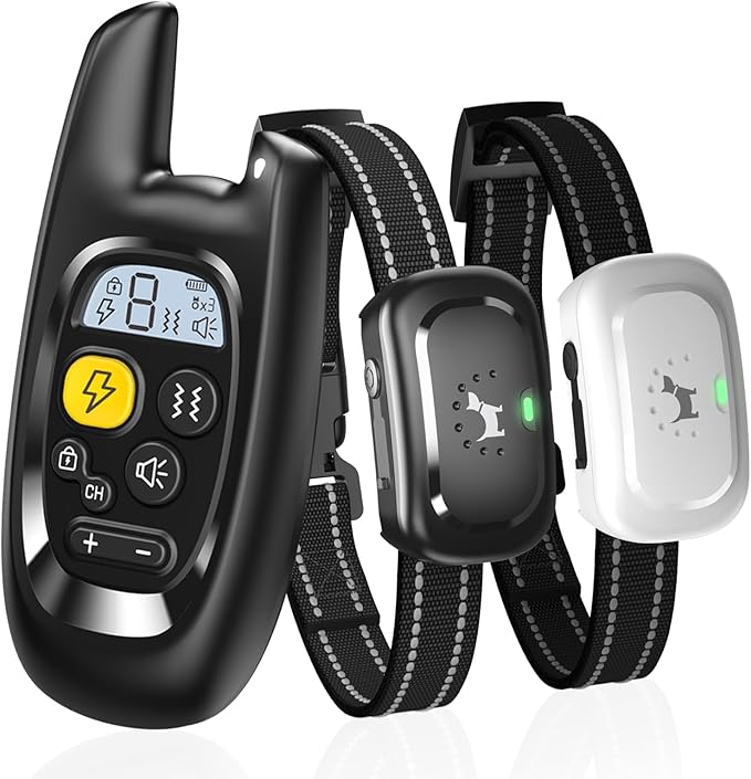 Dog Shock Collar for 2 Dogs - [2025 Newly Upgraded] Dog Training Collar with Remote,Rechargeable E-Collars Waterproof Collars with Unique Shock-Lock Keypad for Large Medium Small Dogs All Breeds
