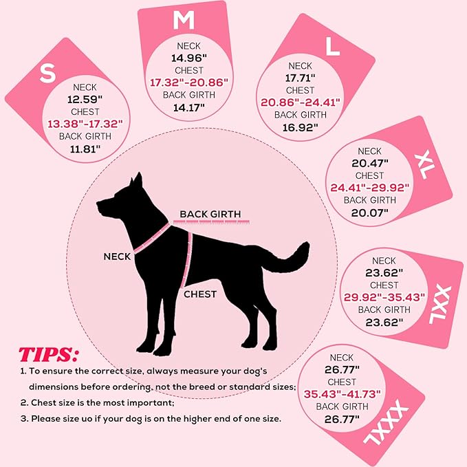 EMUST Dog Winter Coat, Thicken Fleece Lining Dog Snow Jacket Vest for Winter with Turtleneck, Adjustable Pet Puffer Jacket Snowsuit for Cold Weather, Pink XL