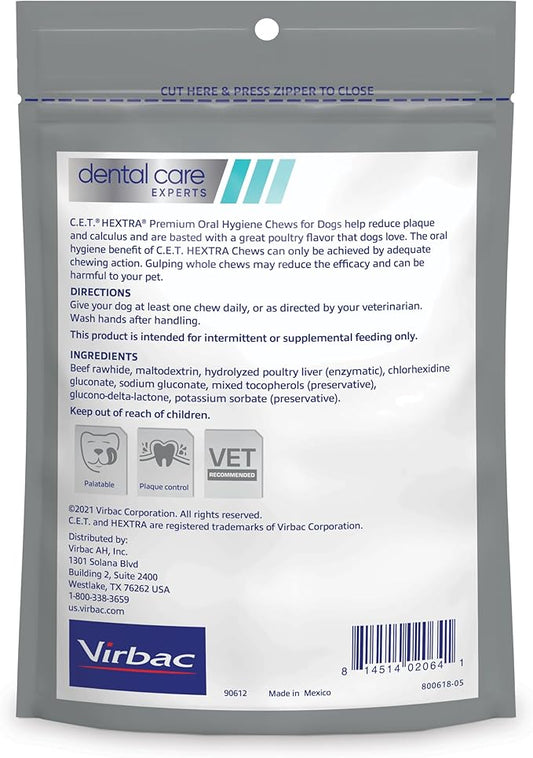 Virbac CET HEXtra Premium Oral Hygeine for Dogs, under 11 lbs(Pack of 1)