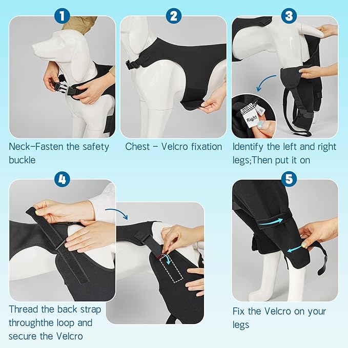 Dog Rear Leg Sleeve to Stop Licking, Adjustable Anti-Slip Recovery Sleeve Pants for Wound Protection After ACL/TPLO Surgery, Hot Spots, Lick Granulomas–Cone Alternative for Leg Healing,XL