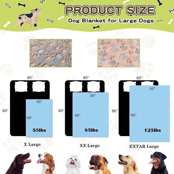 Rezutan Dog Blankets for Dogs - Large & Medium Soft Fuzzy Flannel Pet Blankets for Dogs & Cats, Washable, Reversible Cow Print, Comfortable & Cozy, 60" x 50" (Brown)