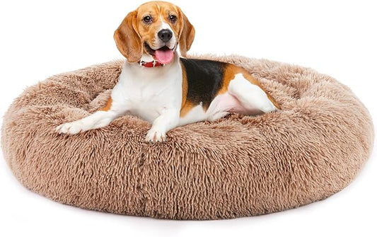 Dog & Cat Bed for Indoor Cats Calming Donut Bed Puppy Kitten Washable Round Fluffy Pet for Small Medium Dogs and Cats