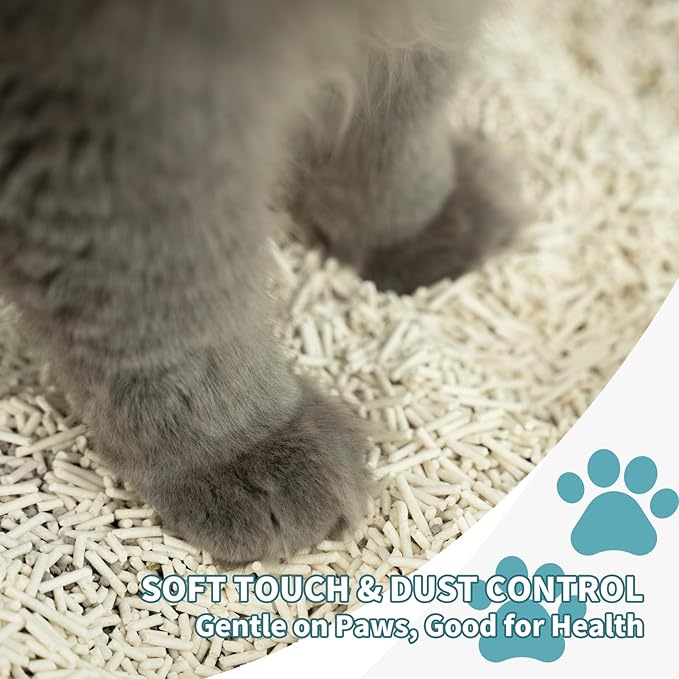 Meowgic Paws Plant-Based Cat Litter, Odor Control Quick Clumping Tofu Cat Litter, 24 lbs, Low Tracking Dust Control Lightweight Flushable Unscented Natural Kitty Litter