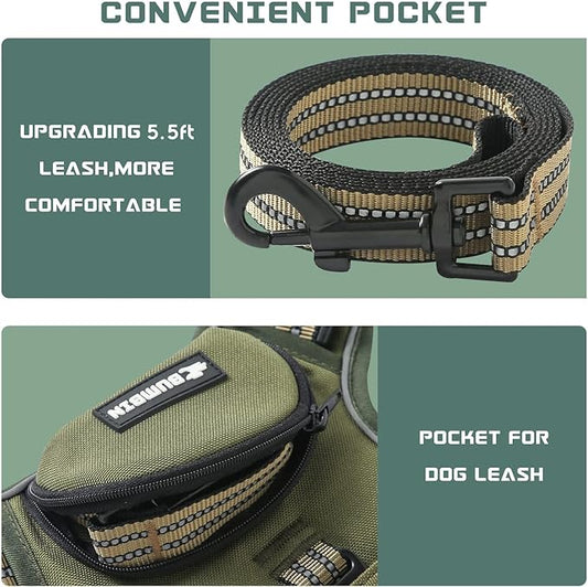 No Pull Dog Harness for Large Dogs, Adjustable No Choke Pet Vest with Dog Leash Fit Smart Reflective Pet Walking Harness for Training Easy Control Soft Handle Green XL