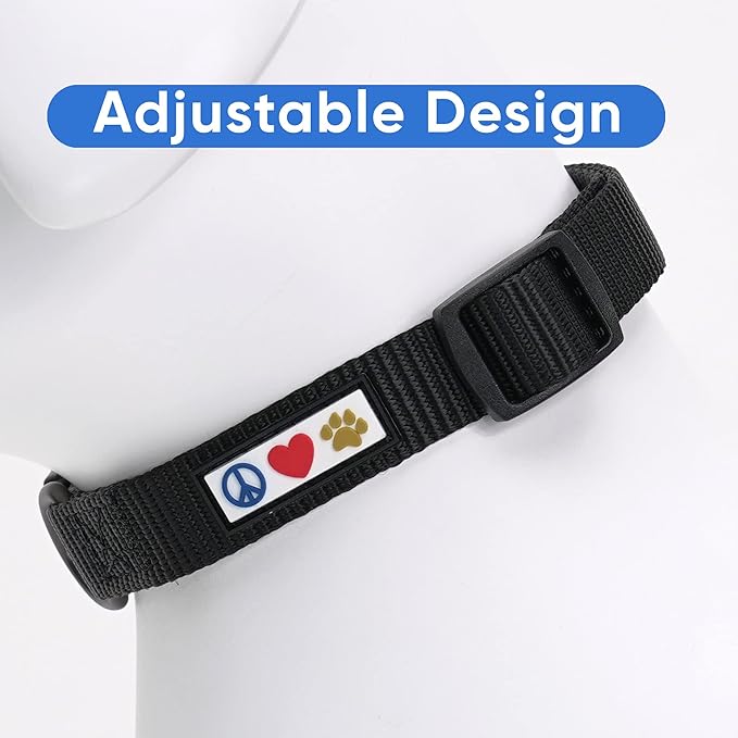 Pawtitas Dog Collar for Small Breeds - Adjustable, Heavy Duty, Waterproof With Quick-Release Buckle - Black