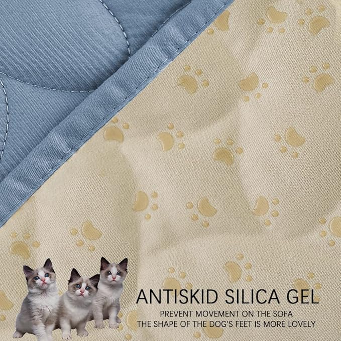 Ameritex Waterproof Pet Bed Cover Anti-Slip Dog Bed Blanket for Sofa and Furniture Waterproof New Pattern Design (Lightblue, 30x80 Inch (Pack of 1))
