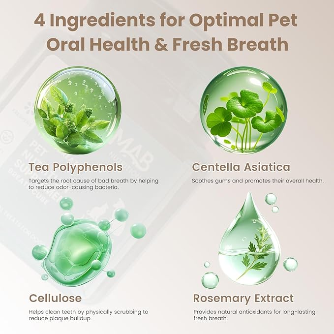 Dog Teeth Cleaning Powder,Dog Dental Powder and Dog Breath Freshener, Teeth Cleaning Made Easy, The Tooth Powder Set Includes Freeze-Dried Teeth Cleaning Treats, Complete Dental Care Solution