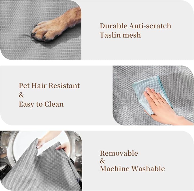 Elevated Dog Bed for Large Dogs,Raised Dog Cots,Indoor & Outdoor Cooling Waterproof Pet Hammock with Washable Breathable Mesh,Grey 42in