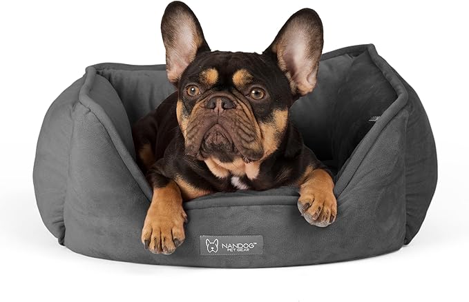 NANDOG The Signature Collection Reversible Bed in Pink Signature - Ultra Soft Micro Plush Fabric - Modern Design - Washable for Cats & Small/Medium Dogs