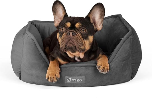 NANDOG The Signature Collection Reversible Bed in Pink Signature - Ultra Soft Micro Plush Fabric - Modern Design - Washable for Cats & Small/Medium Dogs