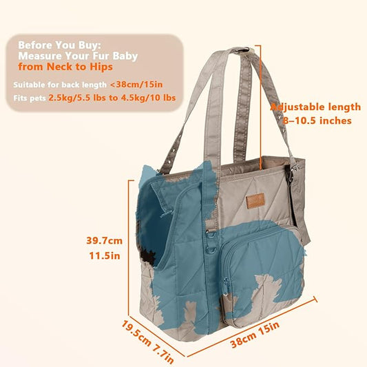 Dog Carriers for Small Dogs Pet Carrier Purse for Puppy and Cats Up to 10 lbs Stylish Tote Bag with Pockets Adjustable Shoulder Strap for Travel/Shopping