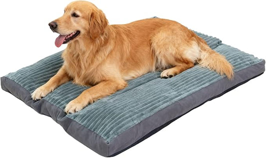 Big Dog Bed for Large/Medium Sized Dogs - Removable Washable Cover, Non-Slip Bottom, Dog Crate Pad Comfort Cushion for Joint Relief, Deep Sleep & Home Decor