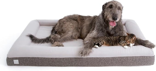 Luxury Essential Orthopedic Memory Foam Dog Bed with Waterproof Liner and Machine Washable Cover with YKK Zippers (X-Large 61" L x 44" W x 7" Th)