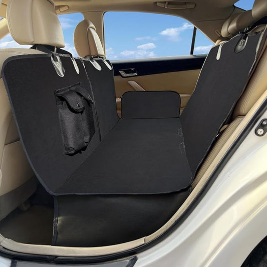 Waterproof Dog Car Seat Cover for Back Seat,Heavy Duty Back Seat Pet Cover for Dogs with Hard Bottom, Non-Slip & Scratchproof Dog Hammock for Car SUV & Truck
