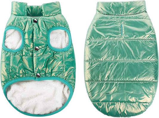ASENKU Dog Winter Coat - Waterproof Windproof Dog Jacket, Warm Snowproof Doggie Puffer Vest for Cold Weather, Lightweight Snow Coats for Small Medium Large Dogs (Mint Green, 3XL)