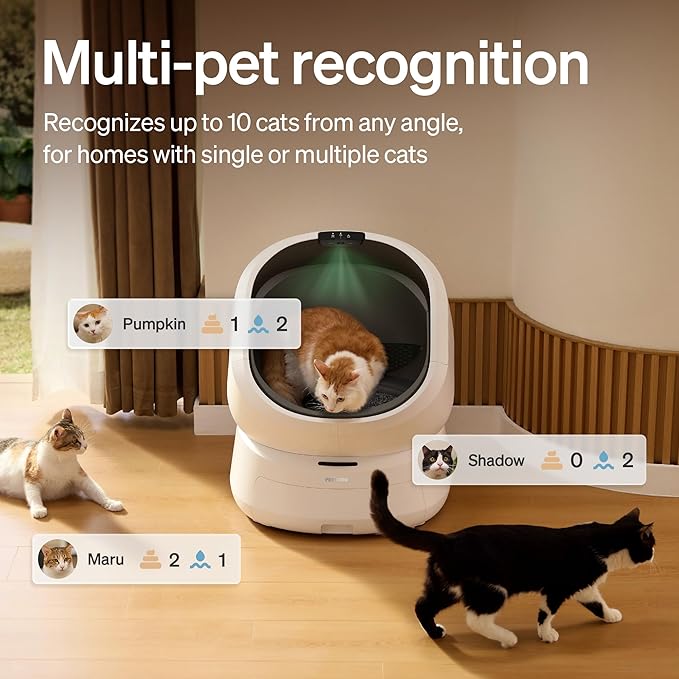 PETLIBRO Luma Automatic Cat Litter Box AI Waste Analysis, Open-Top Self Cleaning Litter Box, in-App Usage Tracking Multi-Cat Recognition, Triple Safety Protection Odor Control+Accessory Kit
