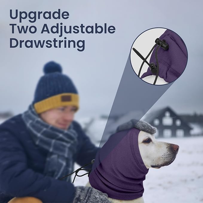 Nanaki Calming Hoodie for Dogs - Adjustable Ear Cover & Anxiety Relief, ML Purple | Noise Reduction Head Wrap for Fireworks, Thunderstorms, Grooming, Hematoma Recovery