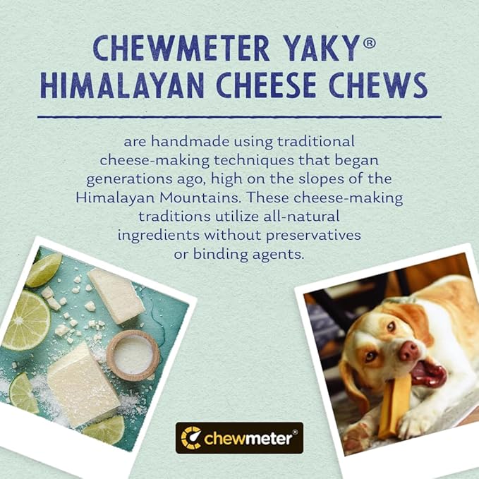 Chewmeter Himalayan Yaky Cheese Chew, 100% Natural, Long Lasting, Gluten Free, Healthy & Safe Dog Treats, Lactose & Grain Free, Protein Rich, Stain Free, X-Large, For Dogs 55 Lbs & Over, 5.3 oz