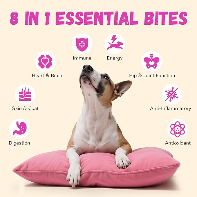 Furrolika Multivitamin Chews for Dogs - Dog Vitamins and Supplements with Glucosamine, Chondroitin, Digestive Enzymes, Probiotics - Hip & Joint, Immune System, Skin & Coat Support - 60 Soft Chews