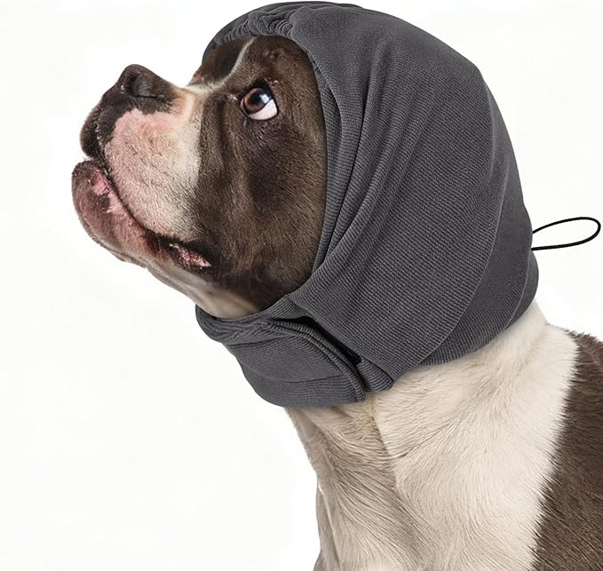 KOESON Dog Calming Hoodie, No Shake Ear Wrap for Dogs Hematoma, Anxiety Relief Dog Head Muffs for Noise Protection, Grooming, Drying, Fireworks & Thunder, Soft Neck Warmer & Ear Cover for Dogs & Cats