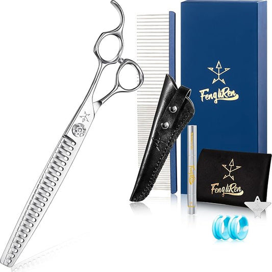 High-end Professional Dog Grooming Thinning Scissors Teeth Cutting Blending Shears Pet Texturizing Shears 8 Inch Extremely Very Sharp Stainless Steel Alloy For Cat Other Animals Groomer