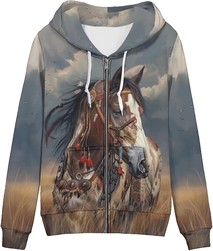 WELLFLYHOM Women Y2K Hoodie Zip Up Sweatshirt Vintage Jackets Hooded Cardigan