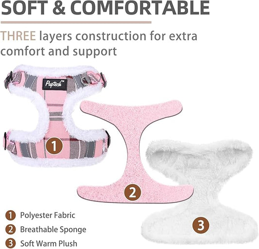 PUPTECK Dog Harness and Leash Set Small Sized, Step in No Pull Adjustable Puppy Cat Harness Reflective Pet Vest