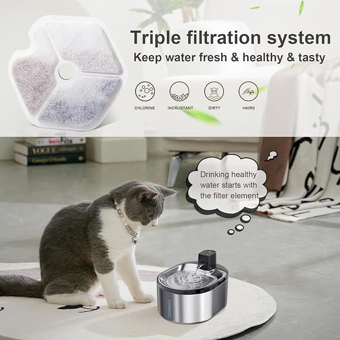 12 Packs Replacement Filters and Sponges for Smartoo 152oz/4.5L Wireless Cat Water Fountain (Model PTM-643)
