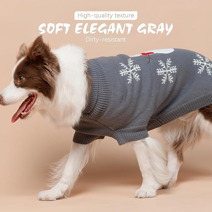 Bingpet Dog Sweater,Thick Turtleneck Pullover,Knitted Puppy Sweaters,Snowman Embroidered,CuteWinter Dog Clothes for SmallMediumLarge Dogs,Girl Boy