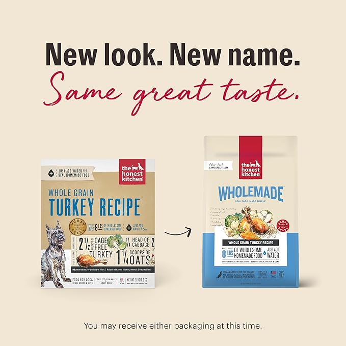 The Honest Kitchen Wholemade™ Dehydrated Whole Grain Turkey Dog Food, 2 lb Bag