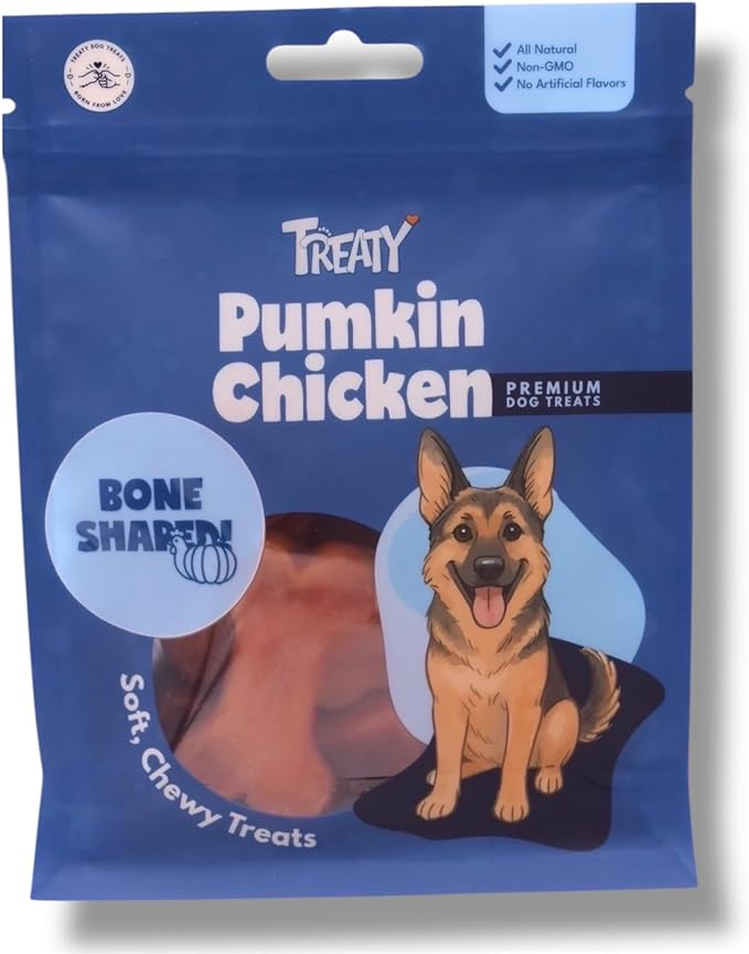 Healthy Pumpkin Puree Chicken Dog Treats Baked Bone Shape All Natural Grain Free Human Grade Ingredients 32oz