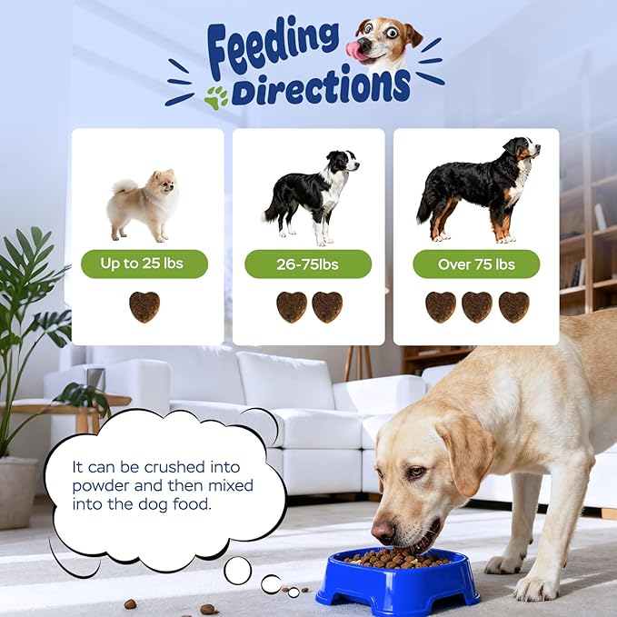 Calming Chews for Dogs – Relaxation & Stress Support with Chamomile, Valerian Root, L-Theanine, Passionflower & Ashwagandha – Calming Support with Glucosamine, Chicken Flavor, 120 Count