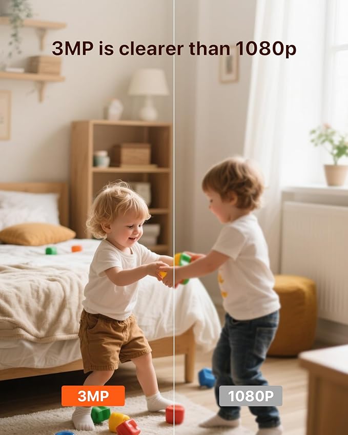 Tenda 2K Indoor Security Camera for Baby Monitor, WiFi 6 Pet/Dog Camera for Home Security, 360° Pan/Tilt, 2-Way Audio, Motion Detection, Night Vision, 24/7 Cloud & SD Card Storage(CP3-V3.0)