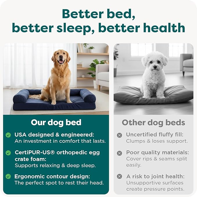 FurHaven Classic Sofa Orthopedic Dog Bed for Large Dogs with Orthopedic Solid Slab Memory Foam for Joint Support, Removable Washable Cover, Jumbo Plus/XXL, Quilted Sofa, Silver Gray