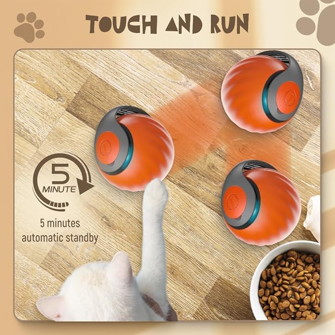 oputemon Speedy 3.0 Tail Cat Toy, 2026 New Speedy Tail Interactive Cat Toy for Indoor Cats, 2 Speed Adjustment- Automatic Moving Smart Cat Toys Ball with Tail for Bored Indoor Cats Dogs (2 PCS)
