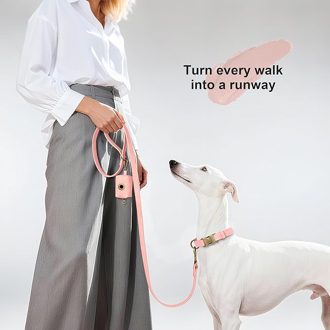 Didog Soft PU Leather Dog Collar, Stylish Quick Released Dog Collars for Medium Dogs, Easy Clean Adjustable Pet Collar for Daily Walking, Purple, M Fit 13-21" Neck