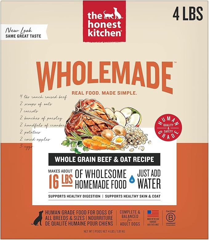 The Honest Kitchen Wholemade™ Dehydrated Whole Grain Beef & Oat Dog Food, 4 lb Box